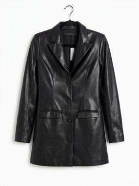 House of Harlow 1960 Faux Leather Blazer Jacket XS New with tags